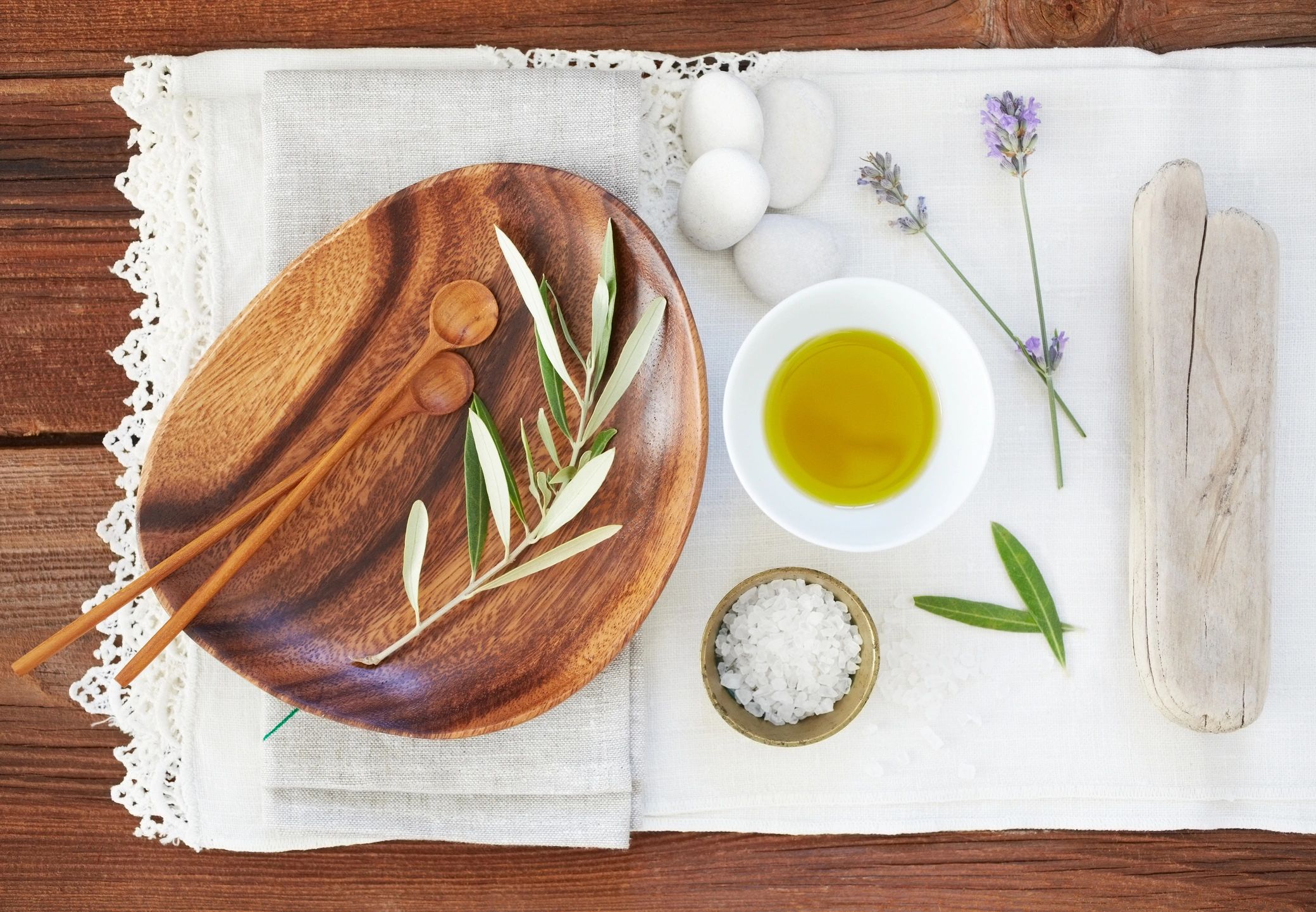 Natural oils and botanical ingredients used in handmade soap