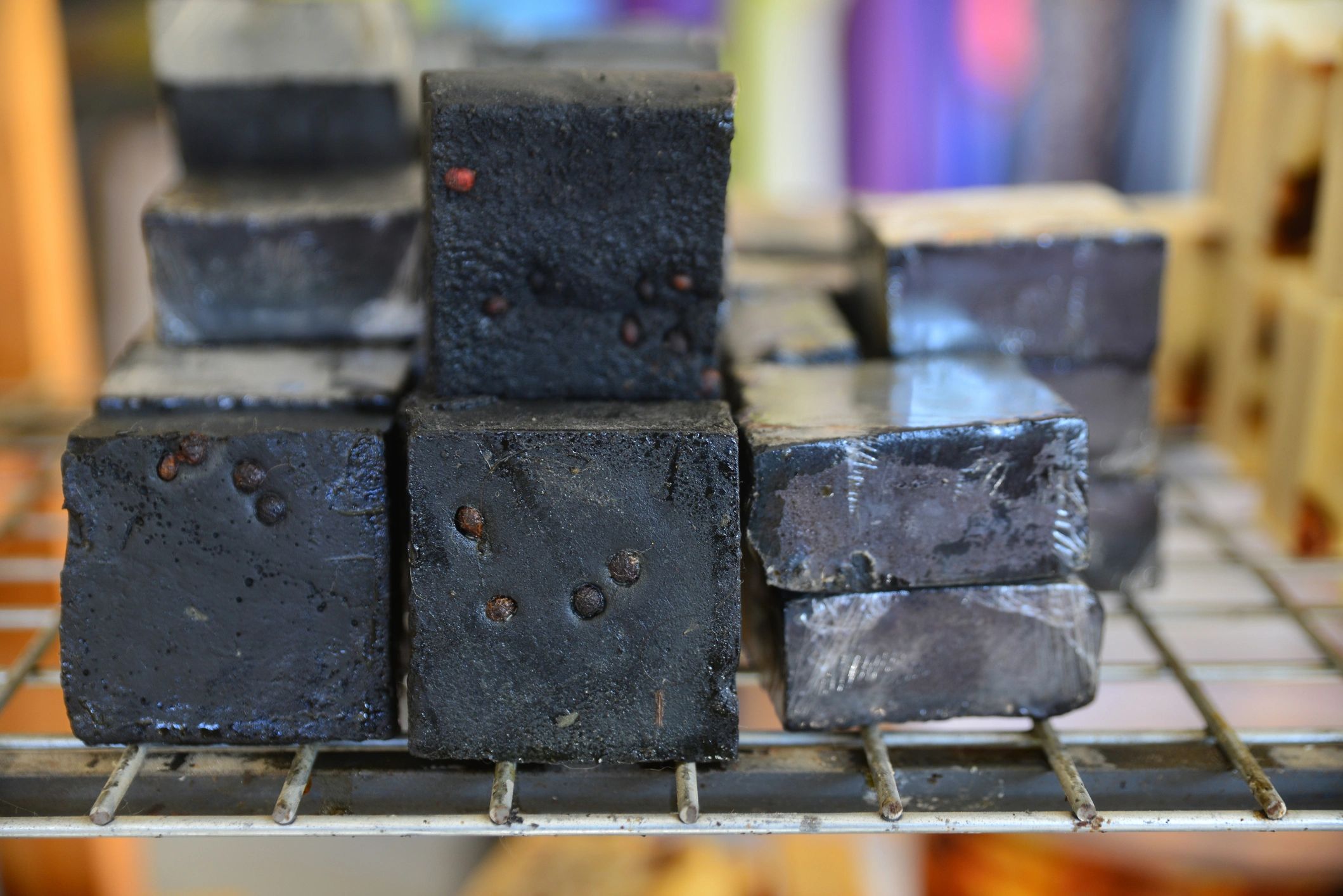 Organic handmade soap bar with rustic styling